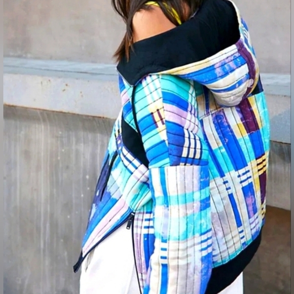 FP Movement by Free People Tops - FP Movement Fast Times Hoodie/Beach Plaid Blue